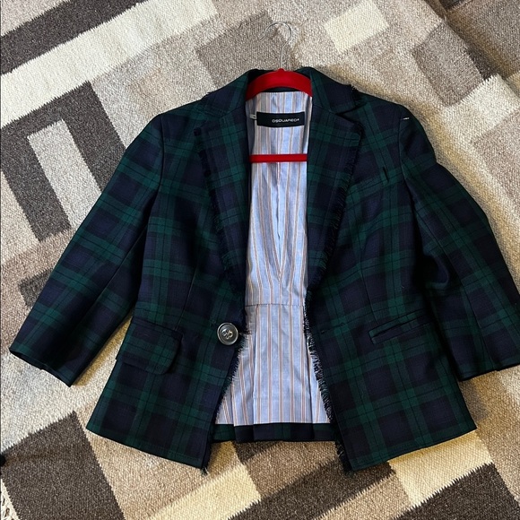 DSQUARED2 Jackets & Blazers - Dsquared2 Made in Italy Tartan Check Plaid Blazer Sport Coat Green navy size 40